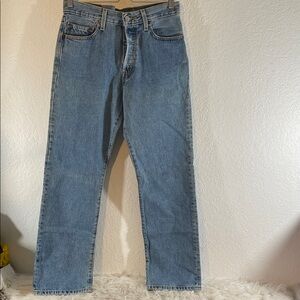 LEVI’S 501 Straight Leg Fit 100% Cotton Blue Denim Jeans Button Fly Size 30x30